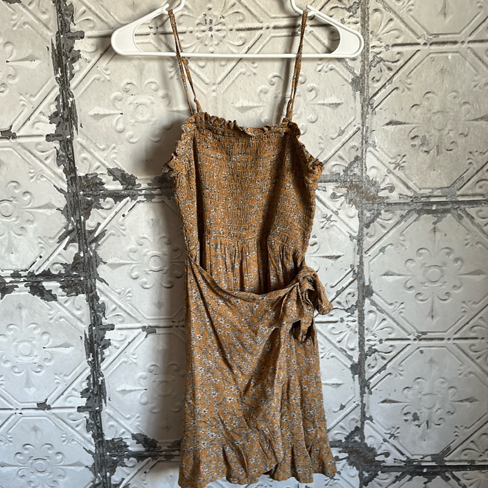 American eagle floral faux wrap dress